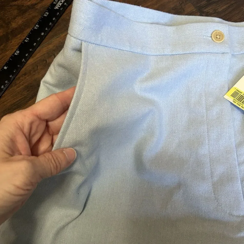 Vintage LRL Lauren Ralph Lauren Wide Leg Trouser Pants in Blue Wool Women 10 NWT